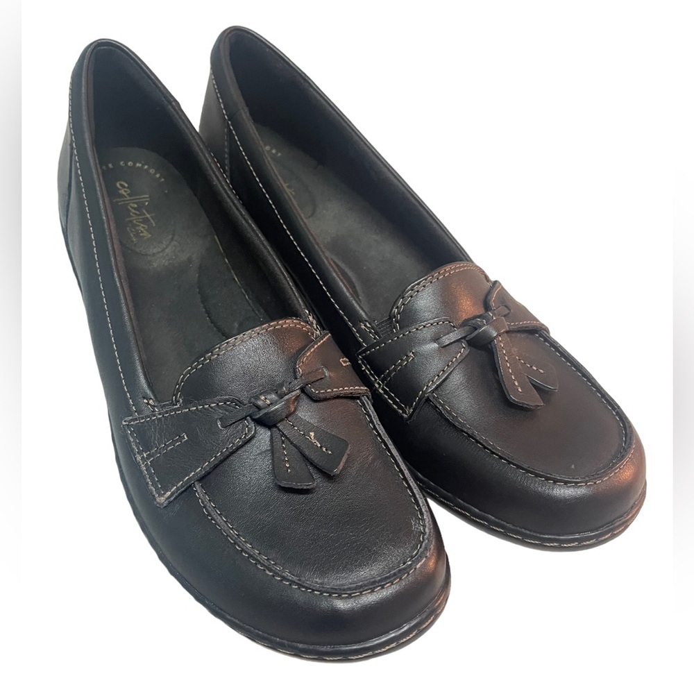Clarks Ashland Bubble Slip-On Black Loafer Comfort Flats Women’s Size 12 N